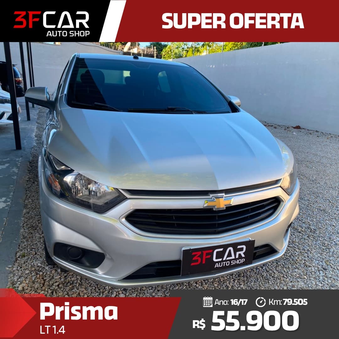 Chevrolet Prisma LT prata à venda na 3F Car