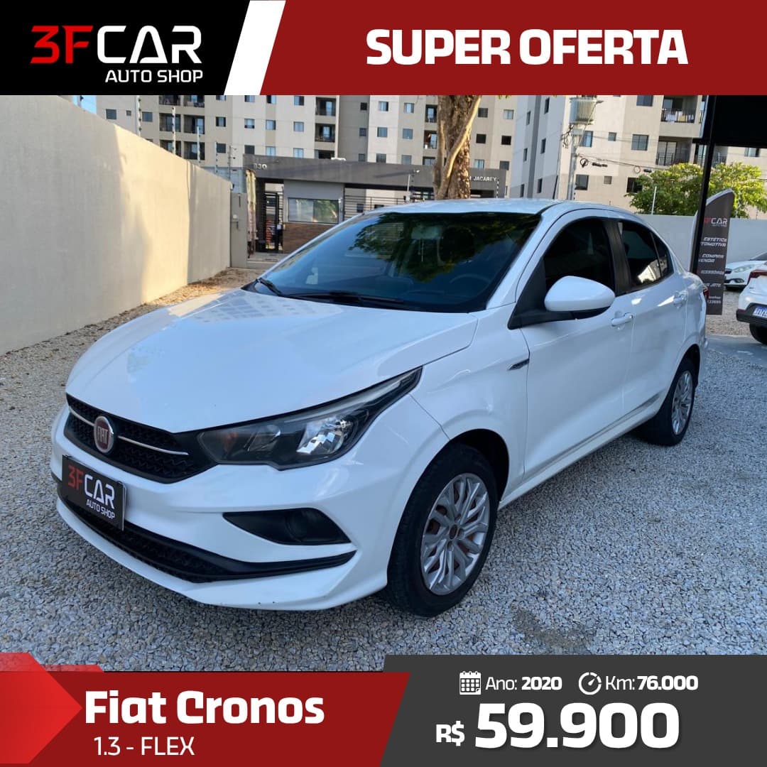 Fiat Cronos branco à venda na 3F Car