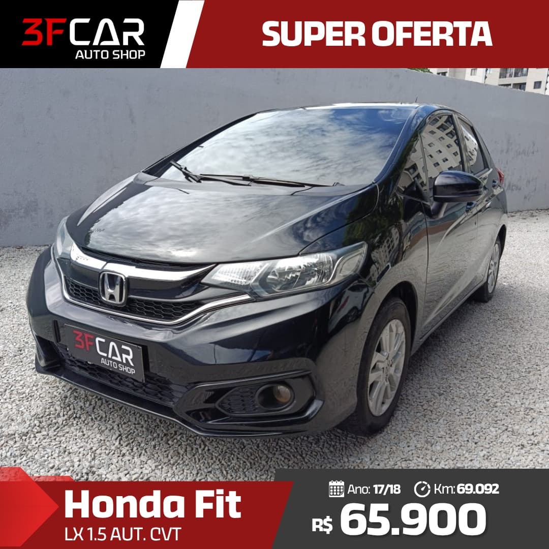 Honda Fit LX preto à venda na 3F Car