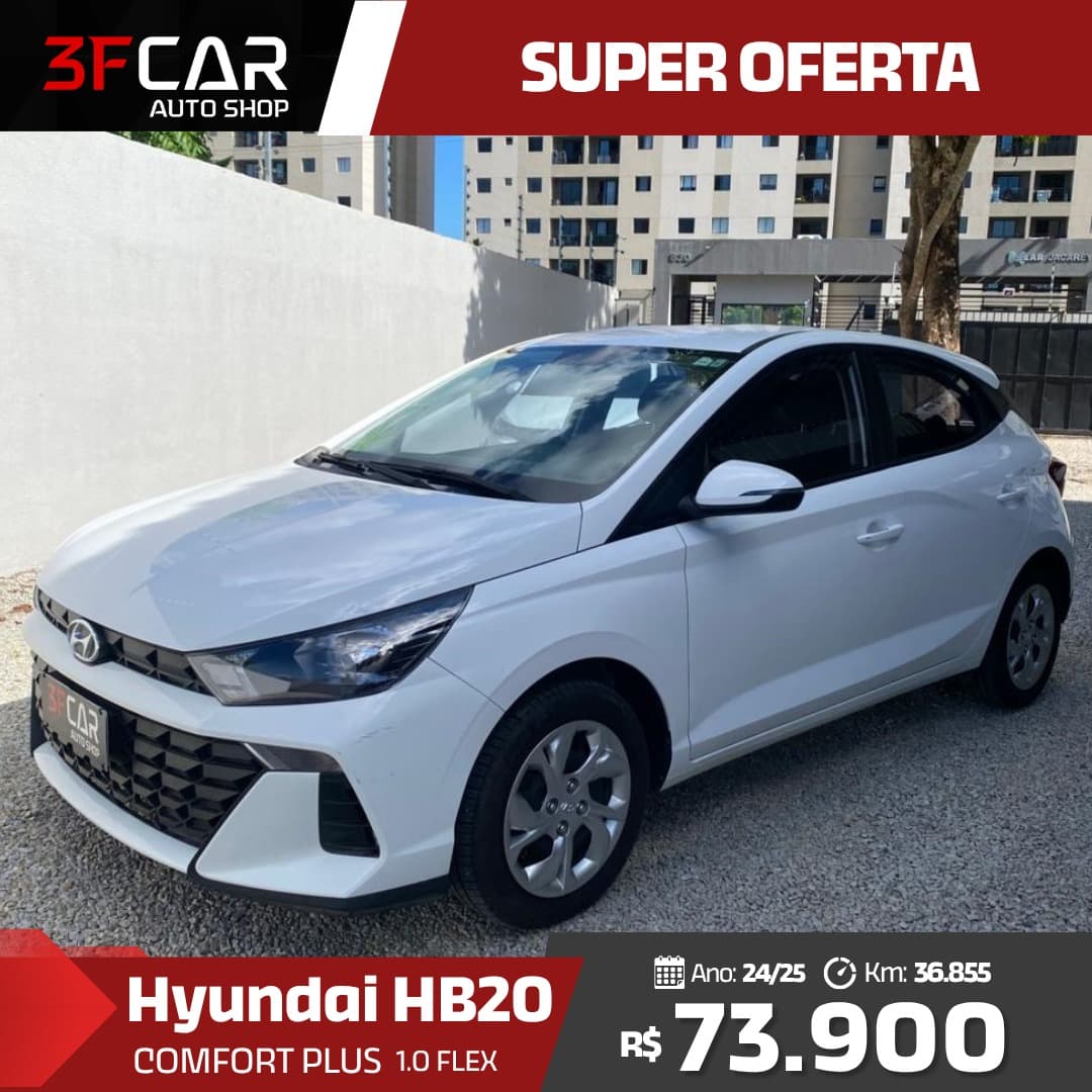Hyundai HB20 Comfort Plus branco à venda na 3F Car